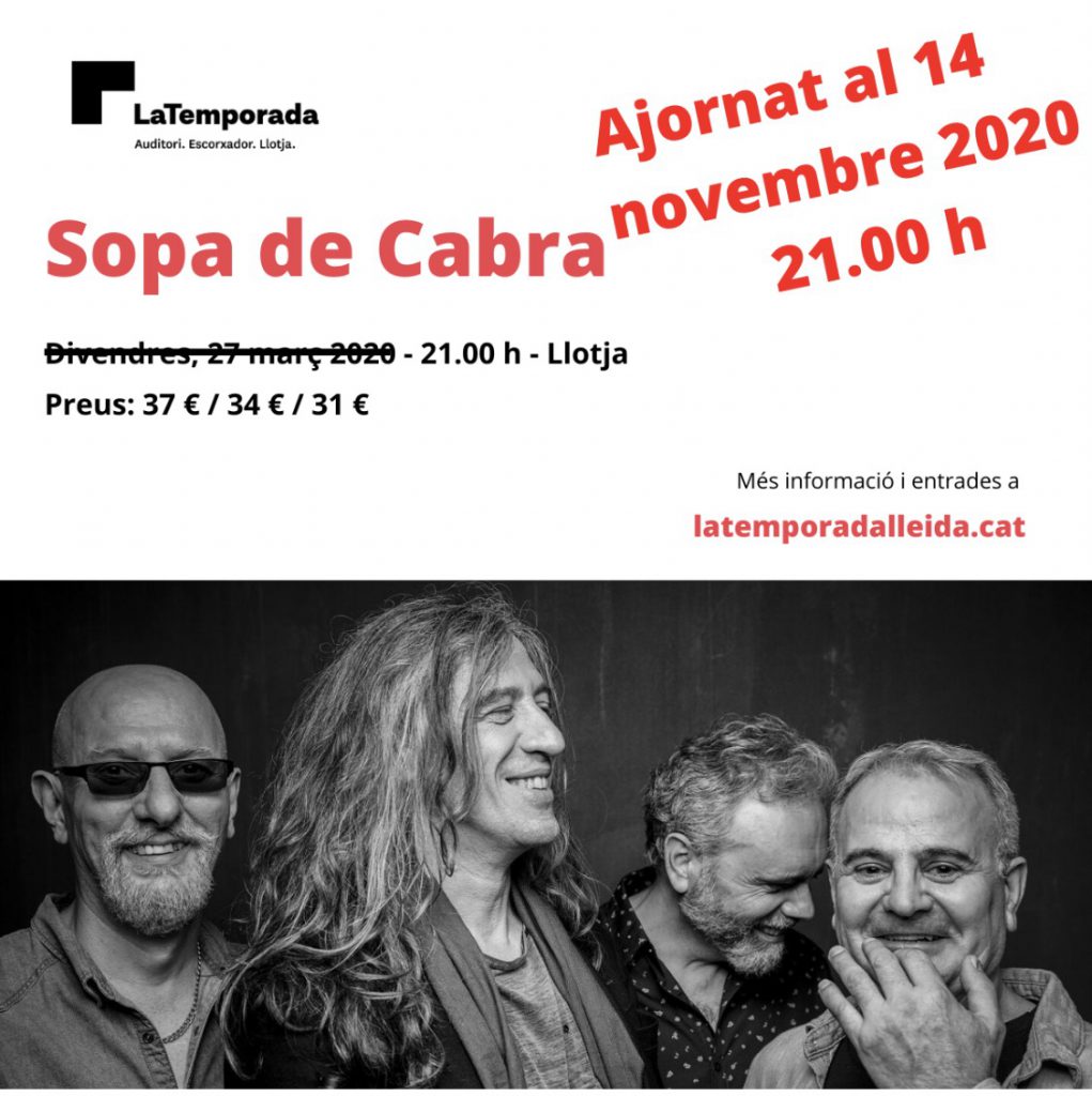 Sopa de Cabra presentarà el seu nou disc el 14 de novembre al Teatre de la Llotja de Lleida